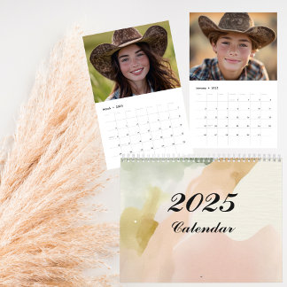 Calendrier photo personnalisable Boho 2025 de 12 m