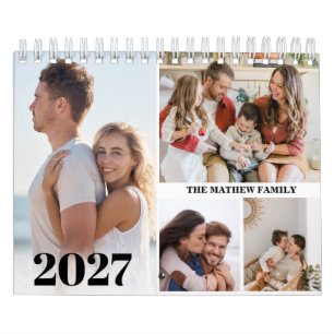 Calendrier photo personnalisé 2027 simple Créez le