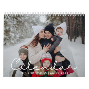 Calendrier Photo personnalisé script minimaliste 2026