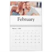 Calendrier photo personnalisé | Texte de l'année d (Feb 2026)