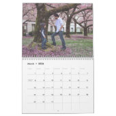 Calendrier photo personnalisé | Texte de l'année d (Mar 2026)