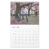 Calendrier photo personnalisé | Texte de l'année d (Mar 2026)
