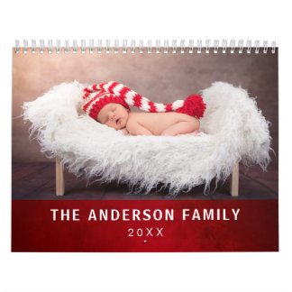 Calendrier Photo personnalisée Elegant Styish Red