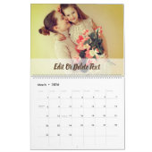 Calendrier Photo personnalisée et texte (Mar 2026)