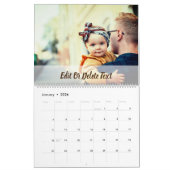 Calendrier Photo personnalisée et texte (Jan 2026)