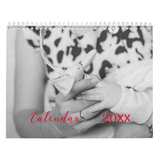 Calendrier photo rétro personnalisable et élégant. (Protection)