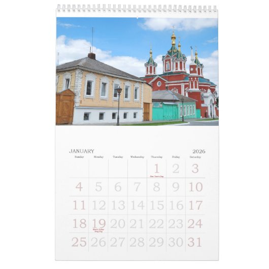 Calendrier photo Russie 12 mois (Jan 2026)