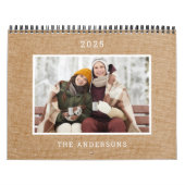 Calendrier photo Rustique Burlap 2025 (Protection)