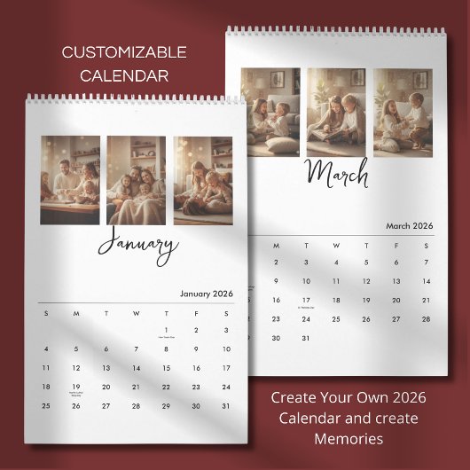 Calendrier photo simple moderne