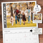 Calendrier Photo simple moderne par mois et collage sur couve