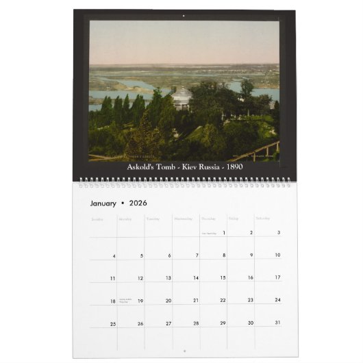 Calendrier Photochrom - Kiev, Russie (Jan 2026)