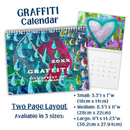 Calendrier Photographie d'art de rue de graffiti coloré et vi