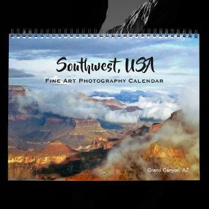 Calendrier Photographie d'art fine du Sud-Ouest des États-Uni
