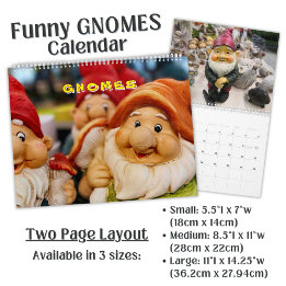 Calendrier Photographie de gnome de jardin mignon 