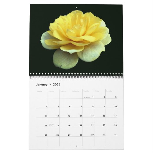 Calendrier Photographie rose (Jan 2026)