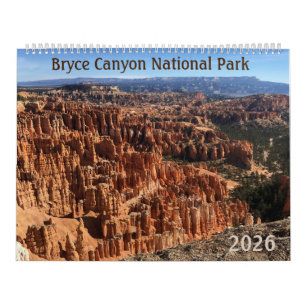 Calendrier photographique de Bryce Canyon 2026 sur
