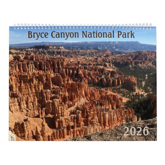 Calendrier photographique de Bryce Canyon 2026 sur (Protection)