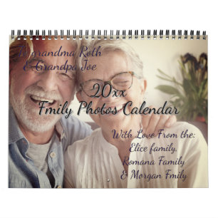 Calendrier Photos de famille Cadeau de Nouvel An pour Grands-