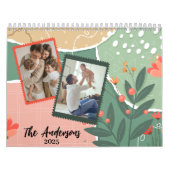 Calendrier Photos de famille florales simples modernes 2025 (Protection)