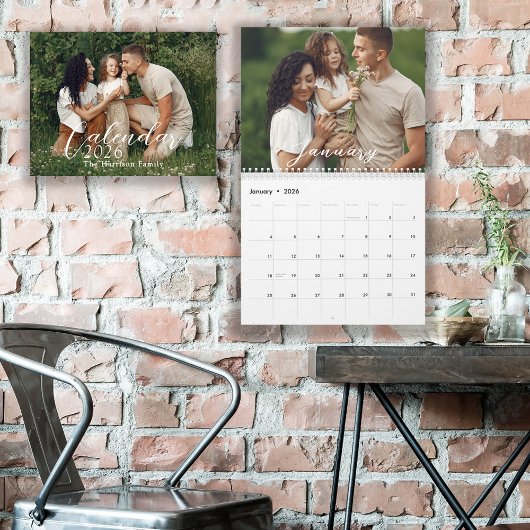 Calendrier Photos de famille personnalisées de 12 mois 2026