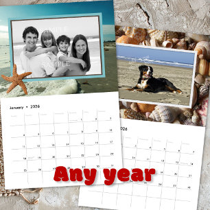 Calendrier Photos de famille Vie à la plage Océan Coquillages
