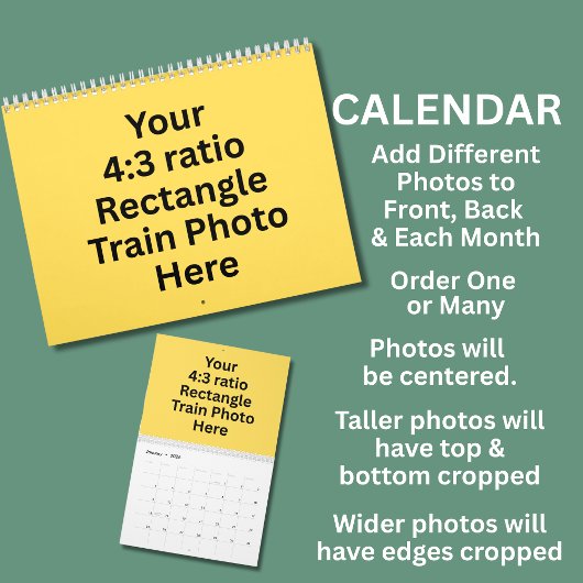 Calendrier Photos de votre train 12 mois