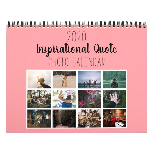 Calendrier Photos et citations de tendance Pink 2020 (Protection)