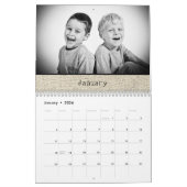 Calendrier Photos mensuelles de la famille rustique Année 202 (Jan 2026)