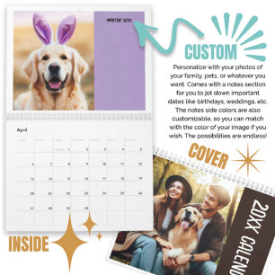 Calendrier Photos Personnalisées Famille Animaux Avec Notes