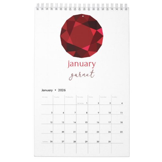 Calendrier Pierres précieuses (Jan 2026)