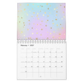 Calendrier Pink bleu pastel Pourpre Petit Point Doré Lumineux (Feb 2027)
