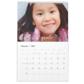 Calendrier Pink Graduation K-12 Script Photo Collage 15 Mois (Feb 2027)