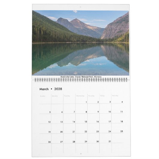 Calendrier pittoresque de 18 mois (Mar 2028)