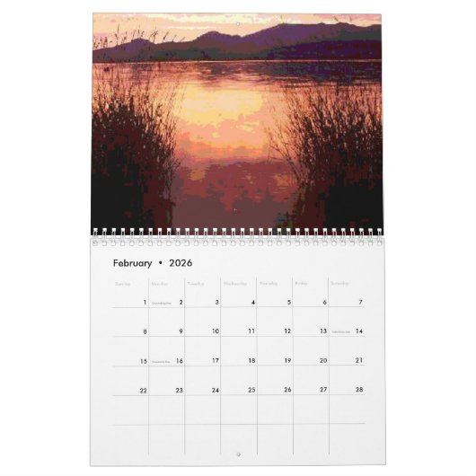 Calendrier pittoresque Idaho artistique 2019 (Feb 2026)