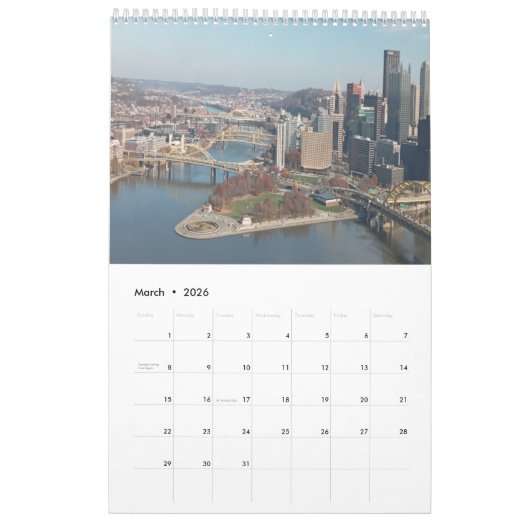 Calendrier Pittsburgh dans sa gloire (Mar 2026)