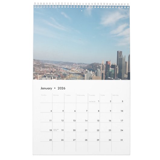 Calendrier Pittsburgh dans sa gloire (Jan 2026)