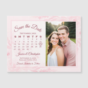 Calendrier Pivoines Roses & Photo Magnet de Rappel