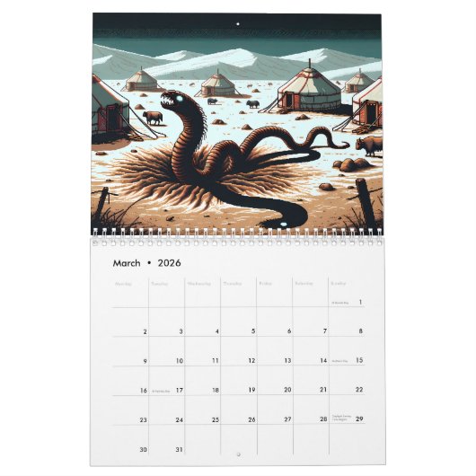 Calendrier Pixels de la peur Vol 1 (Mar 2026)