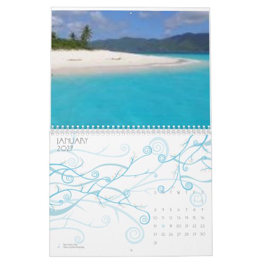 Calendrier plage, Bahamas (Jan 2027)