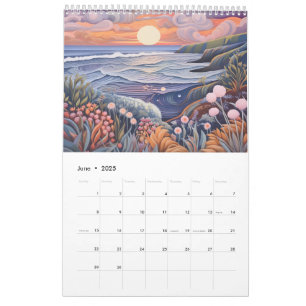 Calendrier Plage balnéaire de Whimstel Pastel