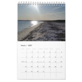 Calendrier Plage de 12 mois, sable, eau et vagues (Mar 2027)