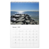 Calendrier Plage de 12 mois, sable, eau et vagues (Feb 2027)