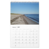 Calendrier Plage de 12 mois, sable, eau et vagues (Jan 2027)