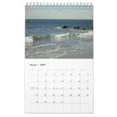 Calendrier Plage de 12 mois, sable, eau et vagues (Mar 2027)