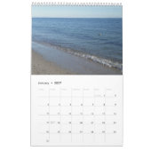 Calendrier Plage de 12 mois, sable, eau et vagues (Jan 2027)