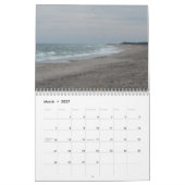 Calendrier Plage de 12 mois, sable, eau et vagues (Mar 2027)
