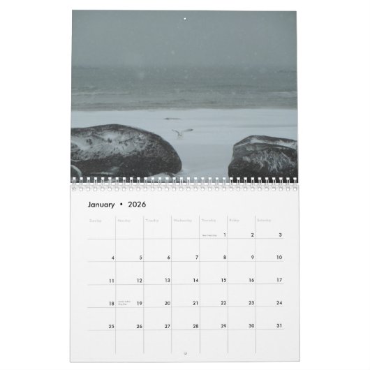 Calendrier Plage du Maine 12 mois (Jan 2026)