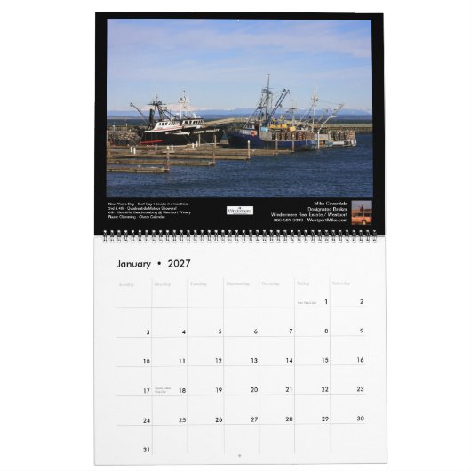 Calendrier Plage du sud Windermere 2013 pittoresque (Jan 2027)