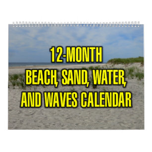 Calendrier Plage, sable, eau et vagues sur 12 mois