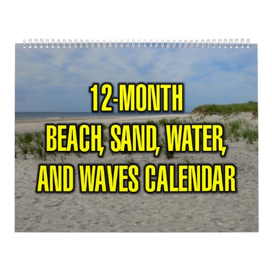 Calendrier Plage, sable, eau et vagues sur 12 mois (Protection)